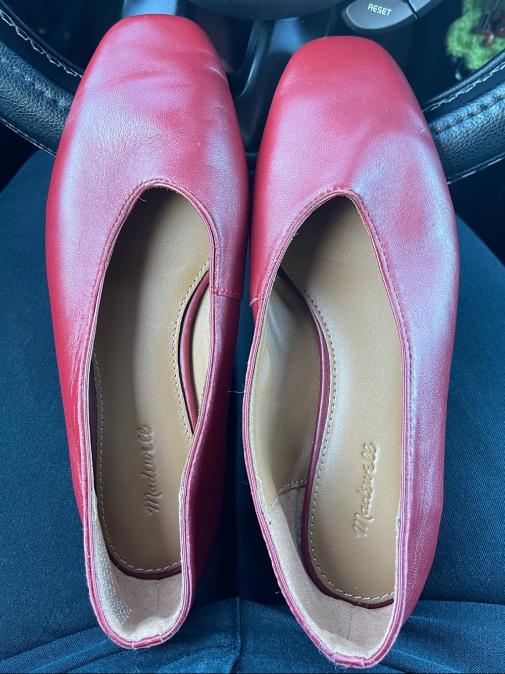 bp Red Leather Ballet Flats - Classic Slip-On Loafers